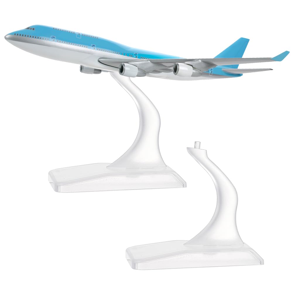 Photo 1 of FINGERINSPIRE 2 PCS Mini Model Airplane Holder 1:400 Scale, 1.4x2.4x2.0inches Model Plane Display Stand, Clear Plastic Aircraft Display Stand for Aircraft Models Displaying