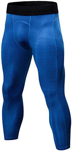 Guiran Men's Tights Base Layer Leggings Compression Pants Sports 3/4 Running Capri Shorts