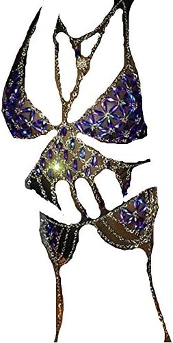 coinbuylot Necklace Harness Crystal Chest Body Chain Beach Bikini Bra Tops Jewel Rhinestone
