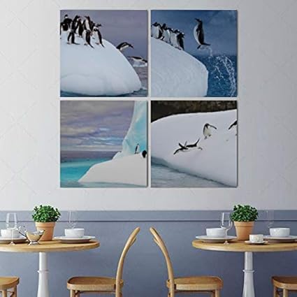 Amazon Com Wall Art Painting Picture Cute Penguin Dump On