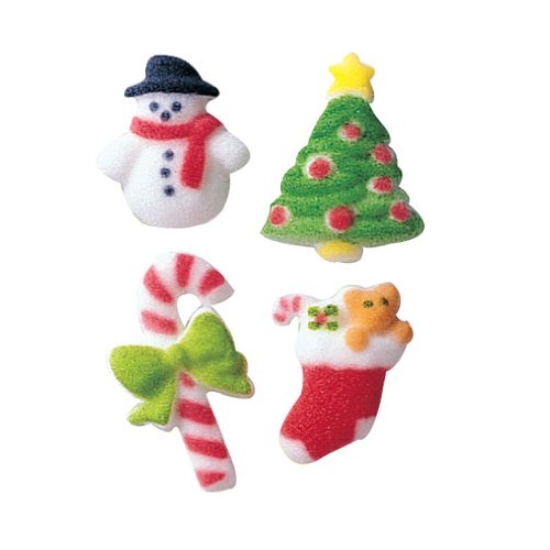 Lucks Dec-Ons Molded Sugar Cupcake Topper, Merry Miniatures Assortment, 1 - 1 1/4 Inch, 353 Count