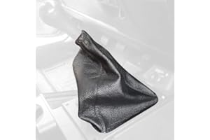 RedlineGoods Shift Boot Compatible with Jeep Wrangler TJ 2005-06. Tailor Made - not Universal. Genuine top-Grade Italian Black Leather with Blue Thread