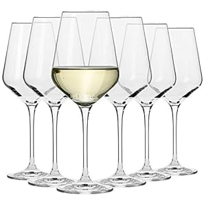 Krosno Copas grandes de vino blanco | Juego de 6 | 390 ML | Colección Avant-Garde | Cristal sin plomo | Para casa, restaurantes & fiestas | Apto para lavavajillas