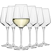Krosno Large White Wine Glasses | Set of 6 | 390 ML | Avant-Garde Collection | Crystal Glass | Pe...