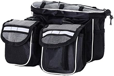 Bicycle Frame Bag Multi-function Front Top Tube Pannier Bag with Rainproof Cover By Wonlives (black)