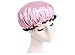 Shintop Children Shower Cap - Girl Cute Resizable Waterproof Double Layer Environmental Bath Hat Solid with Bowknot Kawayi EVA Hat Satin Bonnets Perfect for Bath, Hot Oil Treatment (Pink)