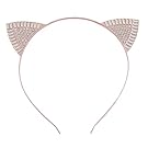 VK Accessories Crystal Cat Ear Hair Band Rose Gold Shine Women's Hair Clips Flower Cute Hair Loop