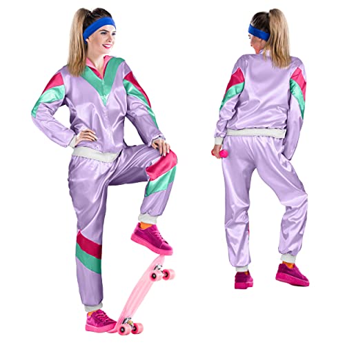 Premium Tracksuit 80s & 90s Retro I Assianzug I Costume I Gangster I Prolet I Bad Taste I Assi I Men I Women I Slogan I Carnival I Fasching (Purple I Green I Pink, L), Purple I Green I Pink, One size