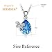 NEEMODA Blue Crystal Necklace for GirlsTeardrop Pendant Fashion Jewelry Gift for Her Birthday Anniversary Valentines Mothers Day Butterfly
