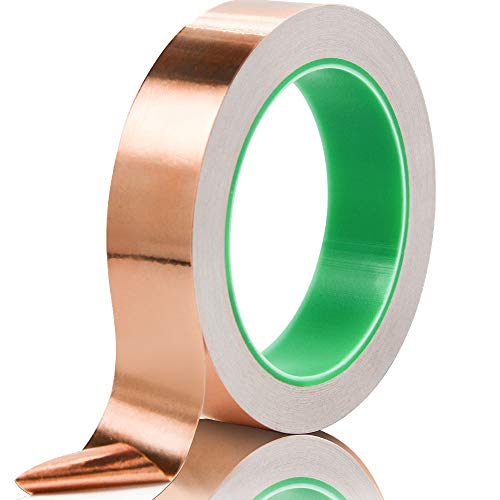 Copper Foil Tape with Double-Sided Conductive, for Guitar, EMI Shielding, Stained Glass, Soldering, Electrical Repairs, Paper Circuits, Grounding and Crafts