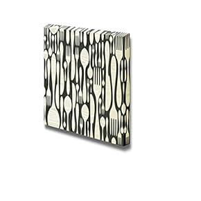 Canvas Prints Wall Art - Cutlery Seamless Pattern |Seamless Pattern Modern Wall Art Ready to Hang - 12" x 12"