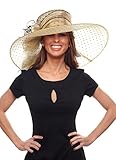 Polka Dot Wide Brim Organza Derby Hat with Jewel Accents