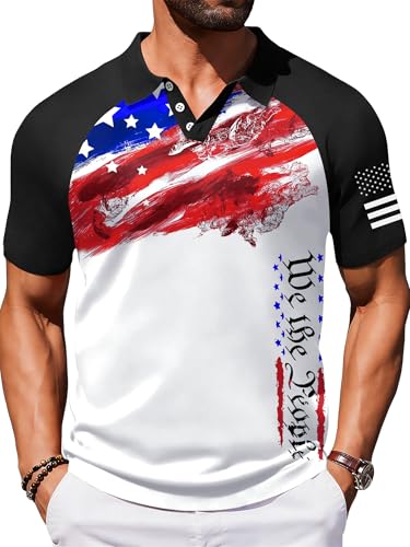 250th Anniversary USA Polo Shirt for Men American Flag T-Shirt 4th of July Tees 250 Years Birthday Patriotic Golf Top(White1,M) at Amazon