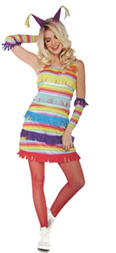 The Wonderland Company Womens Striped Pretty Pinata w/Hat Costume (Small (4-6))