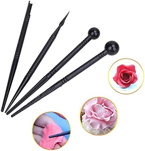 XQxiqi689sy Durable 4Pcs/Set Carve Pens Flower Modelling Mold Bakeware Kitchen Cake Decorating Tools