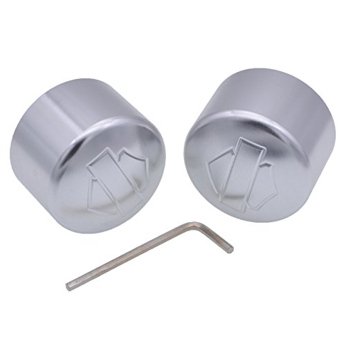 TUINCYN Chrome Motorcycle Front Axle Cover Cap Nut Motor Bike Aluminum Decoration Universal for Harley Harley XL883 XL1200 X48 Softail Dyna V-Rod Touring Trike (1 pair) - Thumbnail 5