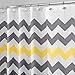 iDesign Fabric Chevron Shower Curtain for Master, Guest, Kids', College Dorm Bathroom, Standard, Gray and Yellow