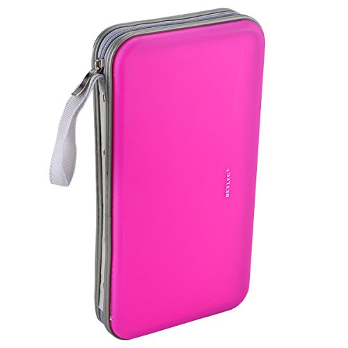 Wismart 72 Capacity Heavy Duty CD DVD Blu-ray Media Case Storage Holder Organizer Wallet (Peach) - Thumbnail 3
