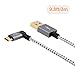 CableCreation [2-Pack 10 Feet Right Angle Micro USB 2.0 Braided Cable, 90 Degree Vertical Right USB 2.0 A Male to Micro USB Male with Aluminium Case,3 Meters, Space Gray