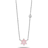 Alef Bet by Paula Petite Jewish Star on a Chain for Women in Colored Enamel