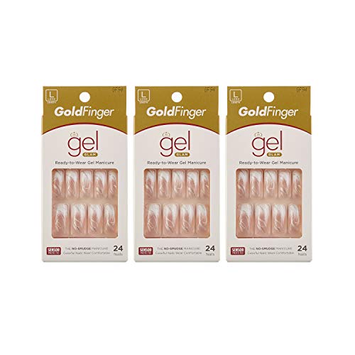 Gold Finger Posh Queen Glue-on Fashion Nails 24 ea ( Pack of 3)