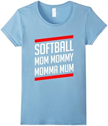 Womens Softball Mom Mommy Momma Mum Novelty Softball Shirt  XL Baby Blue