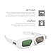 SainSonic Zebra 10M 144Hz 3D Active Shutter Glasses Rechargeable IR 3D Glasses for Samsung Vizio Acer ViewSonic BenQ Vivitek Optoma Infrared 3D DLP-Link Ready Projector, HDTV, White