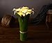 Homeseasons LED Lighted Artificial Flower Arrangement-Battery Operated 7 Heads Calla Lily Light with Green Leaves (White)