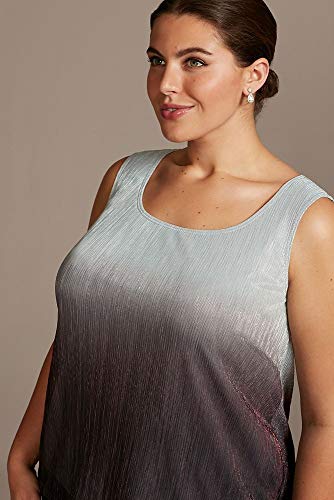David's Bridal Crinkled Ombre Plus Size Three-Piece Pantsuit Style 950136, Black, 24W