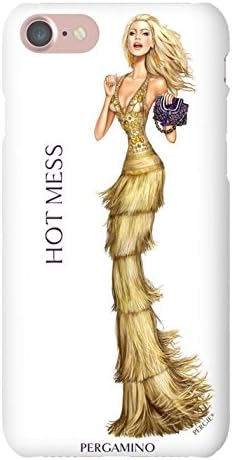 iPhone 6 7 8 Compatible Case by Luxury Designer Brand PERGAMINO | Protective Hard Cover, Slim Fit &amp; Lightweight | Featuring Fashion Icon PERGIE (Hot Mess)
