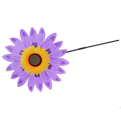 Dovewill 36cm DIY Sunflower Windmill Pinwheel Kids Outdoor Camping Beach Toy Home Garden Yard Decor Purple - Thumbnail 6