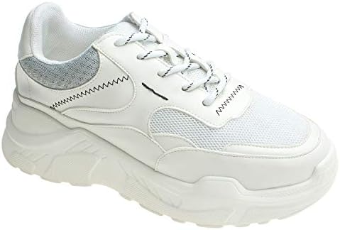 AnnaKastle Womens Color Accent Low Top High-Fashion Sneaker Trainers