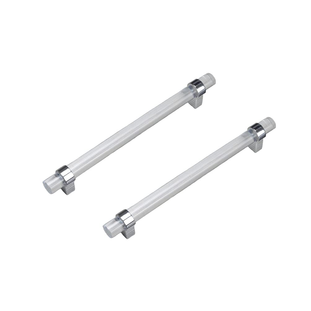 CONPHERON 2 Pcs Silver Cabinet Handles Crystal Acrylic Pulls Knobs 96mm, 128mm, 160mm, 192mm