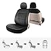 Leader Accessories Faux Leather Sideless Seat Covers for Car Truck SUV 2 Front Seats Black with Headrest Covers