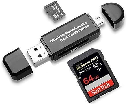 AQSURE Micro USB OTG to USB 2.0 Adapter; 3 in 1 Micro Usb Host OTG Adapter SD / Micro SD Card Reader With USB Male &amp; Micro USB Male Connector for Smartphones/Tablets With OTG Function