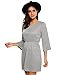 Finejo Women's Sexy V Neck Backless Short Dress Above Knee Dresses