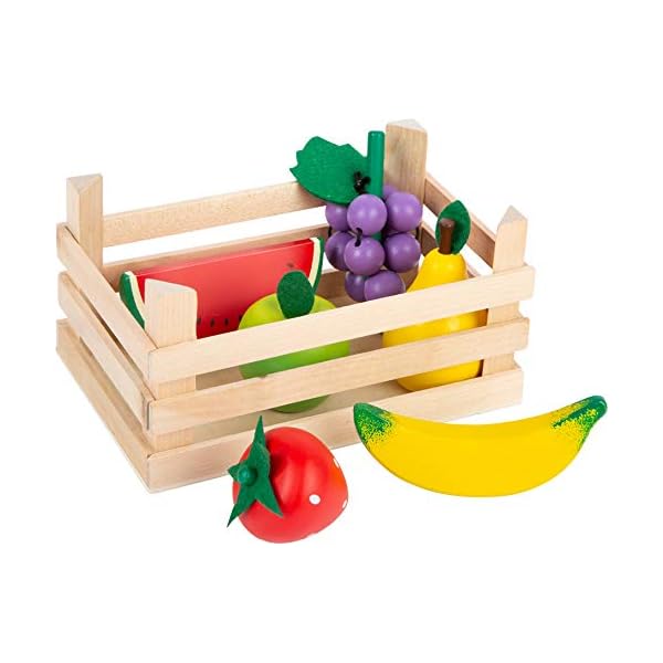 Small Foot 11755 Kaufladen-Obst mit Kiste, Zubehör aus Holz für die Kinderküche, Rollenspielzeug für Kinder ab 3 Toys… – Bild 3
