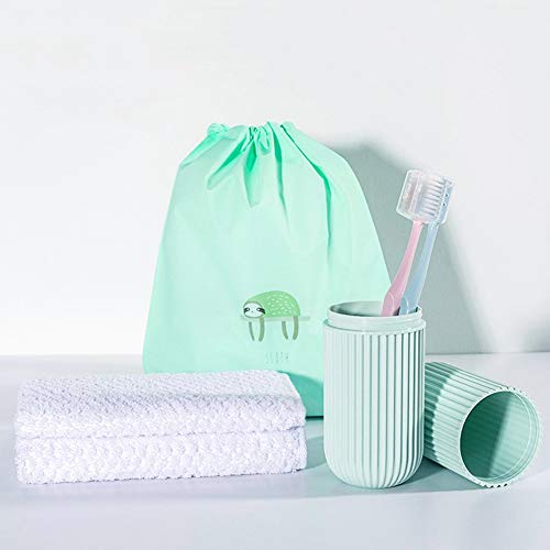 LIHEXING Travel Toothbrush Case,2 Pack Portable Dust-proof Plastic Toothbrush Cup with Toothbrush Case Cover for Trips and Daily Use(Pink+Green)