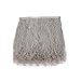 Lanshi Ostrich Feathers Trims Fringe with Satin Ribbon Tape for Dress Sewing Crafts Costumes Decoration Pack of 2 Yards (Light Gray)