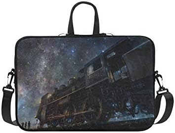 Iy Tujiki Art Night Train Anime Starry Sky Pattern Briefcase Laptop Bag Messenger Shoulder Work Bag Crossbody Handbag for Business Travelling
