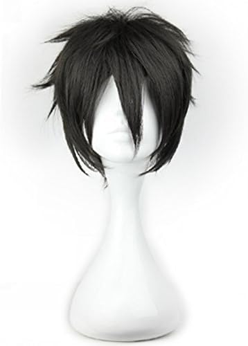 30cm Anime Wig Short Straight Black Anime Wig by CosplayMIX