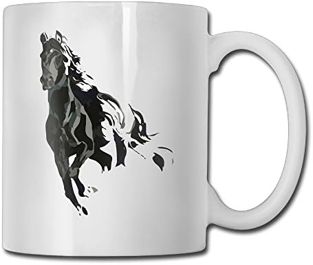 Jingclor Horse Paint 11 Ounces Coffee Mug Novelty Ceramic White Tea Cup Coffee/Tea Cup Gift For Father's Day Or Friend,Mother,Birthday