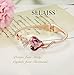 Sllaiss Rose Gold Plated Pink Crystal Cuff Bangle Bracelets for Women Birthday Jewelry Gift for Her Made with Swarovski Crystals