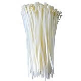 eHotCafe CT4-W-100-P Self-Locking Cable Ties, 8-Inch, White 100/Poly Bag