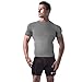 Copper Compression New Colored Short Sleeve Shirt - Guaranteed Best Copper + Zinc Infused Mens T-Shirt. Support Stiff + Sore Muscles. Basketball, Football, Hockey, Sports Wear (XL - Grey)