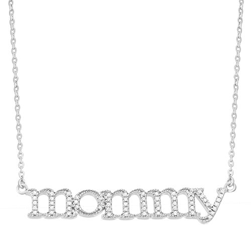 Sterling Silver and Diamond Mommy Necklace