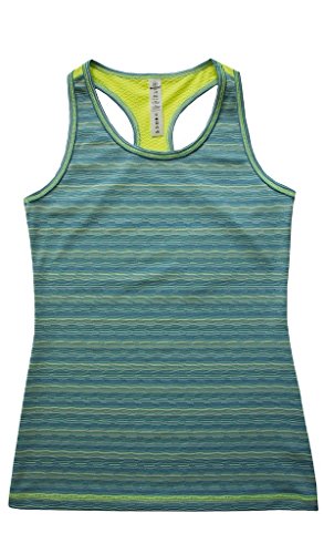 Best Yoga Clothing from Top to Bottom 53 90 Degree by Reflex Kids - Girls Textured Zig Zag Tank Tops - Junior Activewear - Jade Combo Small (7/8)