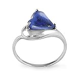 Sterling Silver Ring with Heart Shape Lapis Lazuli Stone (BTS-NRB6639/LP/R) - Size 8.25