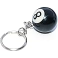 kapitomanio 8 Ball Keychain Cool Unique 8 Pool Ball Keychain for Men, Lucky Black NO.8 Creative Key Chain, Valentines Day Gifts for Him Boyfriend