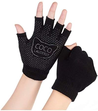 WUZZZZ Yoga Socks and Gloves Set Pilates Barre Ballet Socks Non Slip with Grips for Women and Men